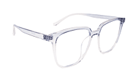 Soigné Unisex Oversized Square Spectacle Frame.Transparent&Blue