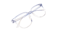 Soigné Unisex Oversized Square Spectacle Frame.Transparent&Blue