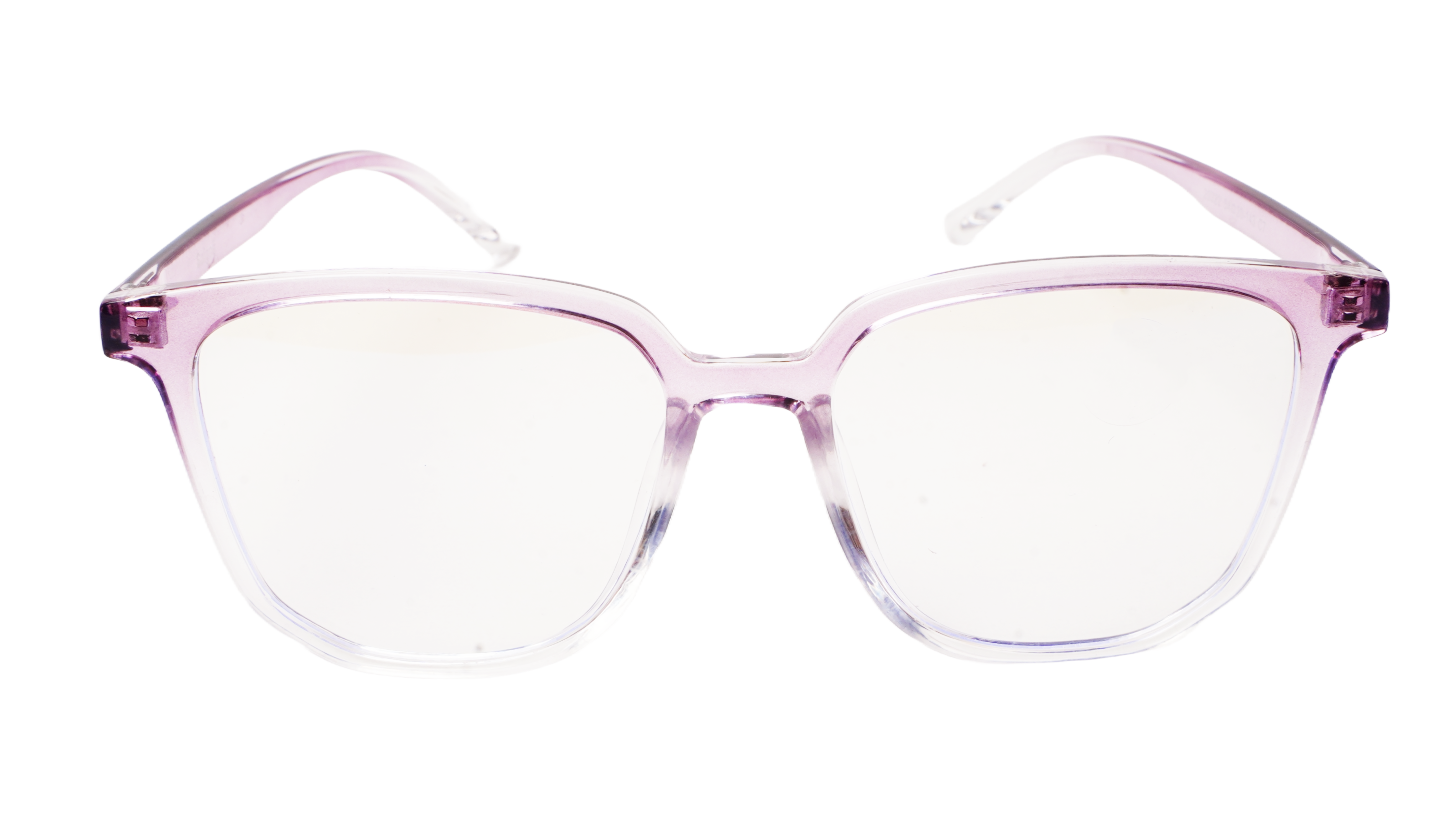 Soigné Female Oversize Square Spectacle Frame.Purple&Transparent