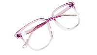 Soigné Female Oversize Square Spectacle Frame.Purple&Transparent Soigné Female Oversize Square Spectacle Frame.Purple&Transparent