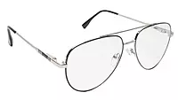 Soigné Unisex Aviator Spectacle Frame.Silver&Black-Medium