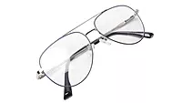 Soigné Unisex Aviator Spectacle Frame.Blue&Silver-Medium Soigné Unisex Aviator Spectacle Frame.Blue&Silver-Medium