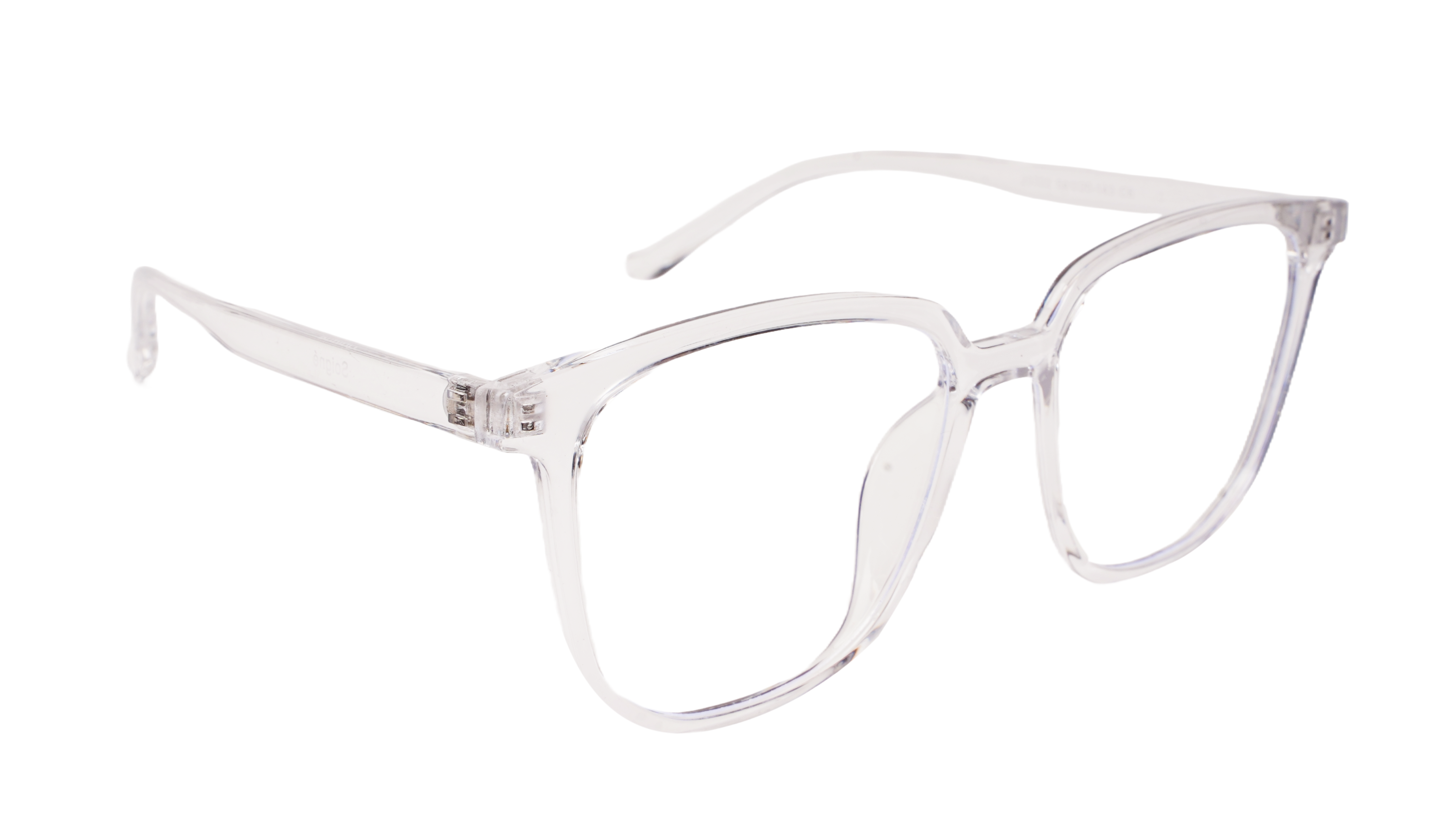 Soigné Unisex Oversized Square Spectacle Frame.Transparent Color
