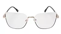 Soigné Female Oversize Square Spectacle Frame.Golden&Black