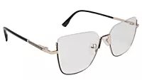 Soigné Female Oversize Square Spectacle Frame.Golden&Black
