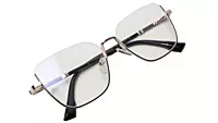 Soigné Female Oversize Square Spectacle Frame.Golden&Black