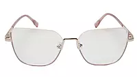 Soigné Female Oversize Square Spectacle Frame.Pink&Golden