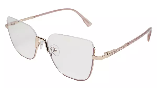 Soigné Female Oversize Square Spectacle Frame.Pink&Golden