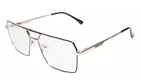 Soigné Unisex Rectangular Spectacle Frame.Gold&Black-Large