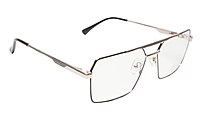 Soigné Unisex Rectangular Spectacle Frame.Gold&Black-Large Soigné Unisex Rectangular Spectacle Frame.Gold&Black-Large