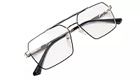 Soigné Unisex Rectangular Spectacle Frame.Gold&Black-Large