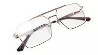 Soigné Unisex Rectangular Spectacle Frame.Gold-Large