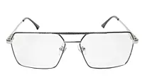 Soigné Unisex Rectangular Spectacle Frame.Silver&Blue-Large
