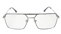 Soigné Unisex Rectangular Spectacle Frame.Silver&Blue-Large Soigné Unisex Rectangular Spectacle Frame.Silver&Blue-Large