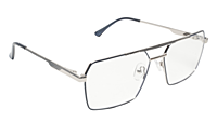 Soigné Unisex Rectangular Spectacle Frame.Silver&Blue-Large Soigné Unisex Rectangular Spectacle Frame.Silver&Blue-Large