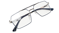 Soigné Unisex Rectangular Spectacle Frame.Silver&Blue-Large Soigné Unisex Rectangular Spectacle Frame.Silver&Blue-Large