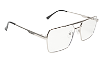 Soigné Unisex Rectangular Spectacle Frame.Silver Frame-Large Soigné Unisex Rectangular Spectacle Frame.Silver Frame-Large