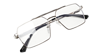 Soigné Unisex Rectangular Spectacle Frame.Silver Frame-Large Soigné Unisex Rectangular Spectacle Frame.Silver Frame-Large