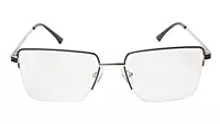 Soigné Unisex Half Rim Rectangular Spectacle Frame.Gold&Black-Medium