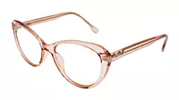 Soigné Female Cat Eye Spectacle Frame.See Through Brown-Large