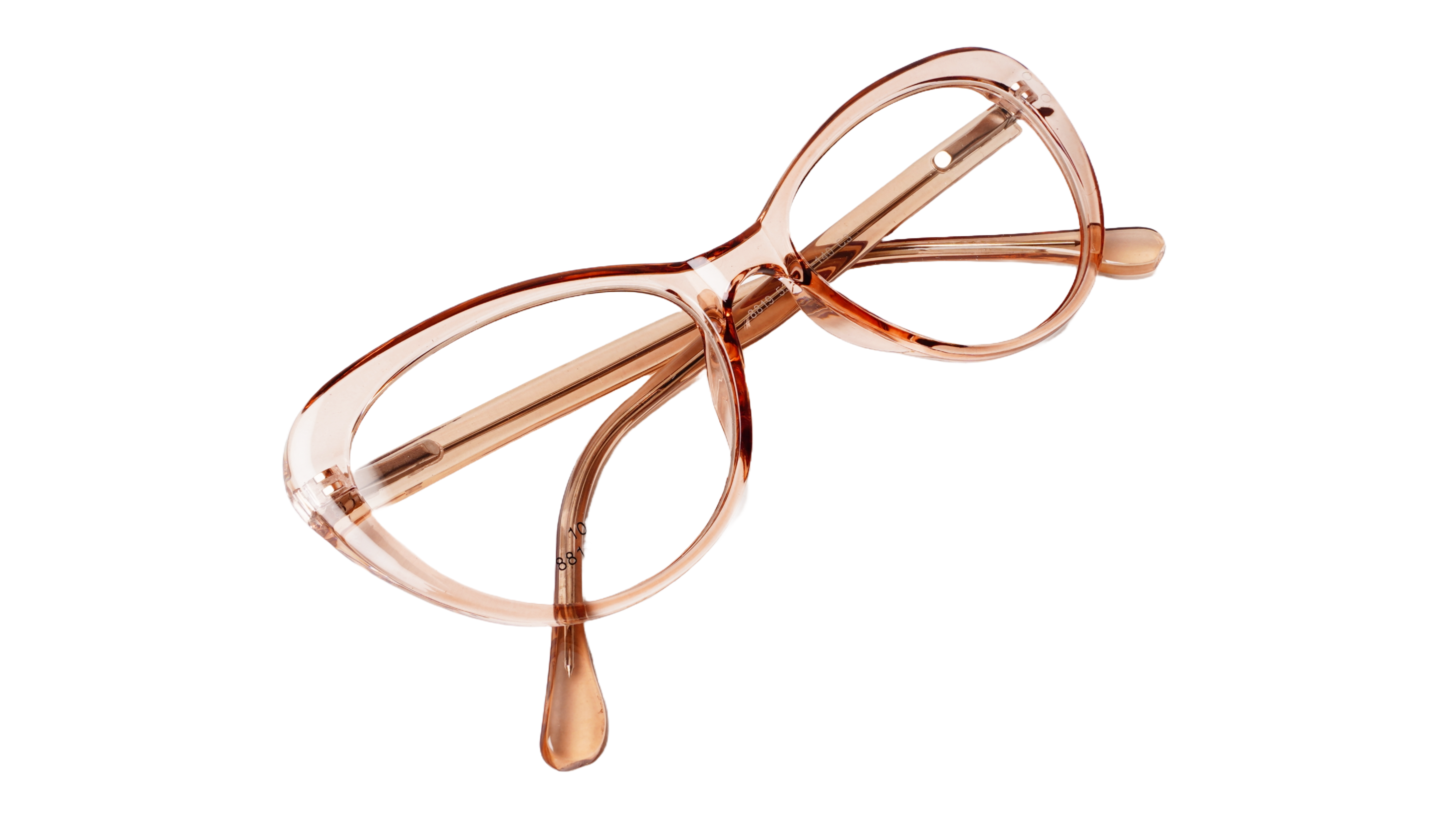 Soigné Female Cat Eye Spectacle Frame.See Through Brown-Large