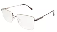 Soigné Unisex Half Rim Rectangular Spectacle Frame.Gold&Brown-Medium