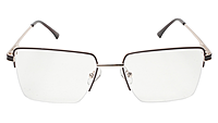 Soigné Unisex Half Rim Rectangular Spectacle Frame.Golden&Brown-Medium