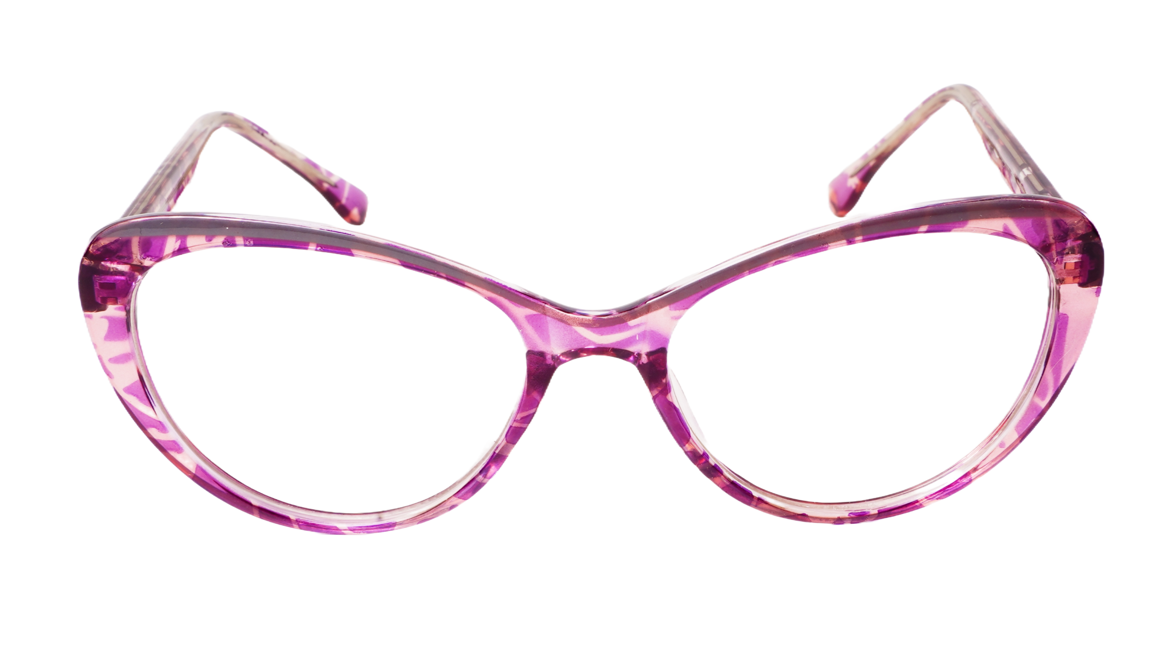 Soigné Female Large Cat Eye Spectacle.Purple&Transparent