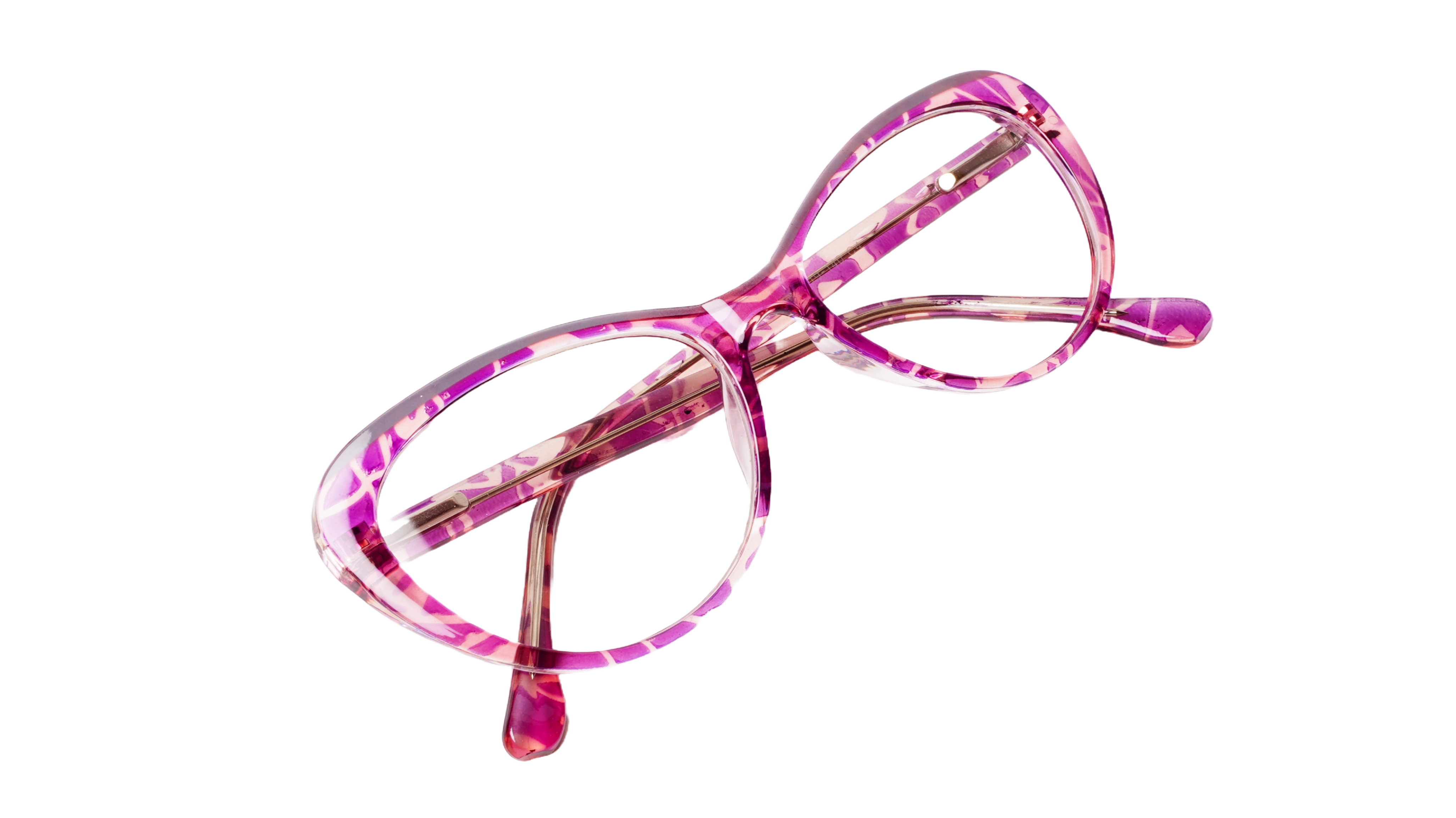 Soigné Female Large Cat Eye Spectacle.Purple&Transparent