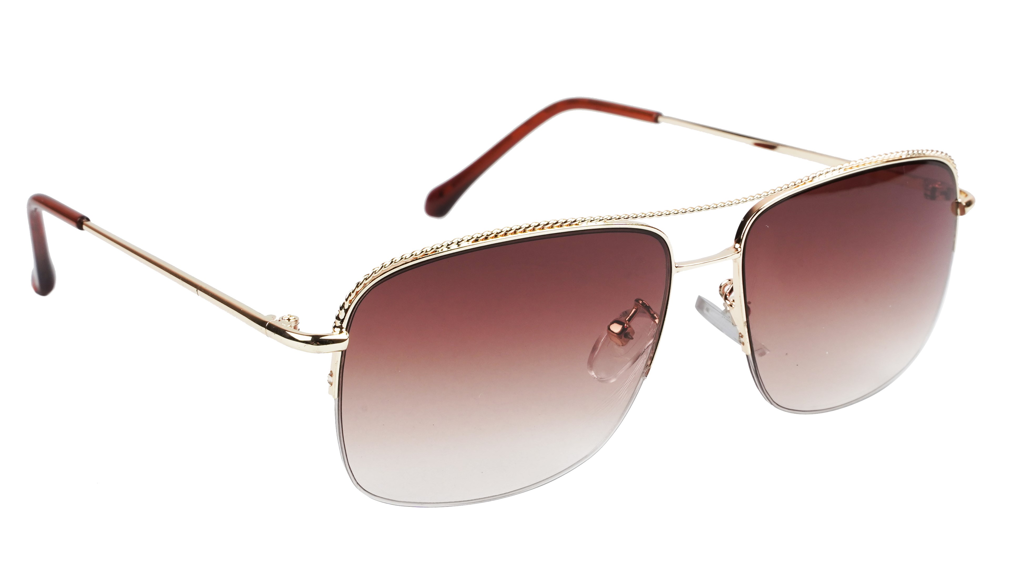 Unisex Medium Half Rimmed Rectangular Sunglasses