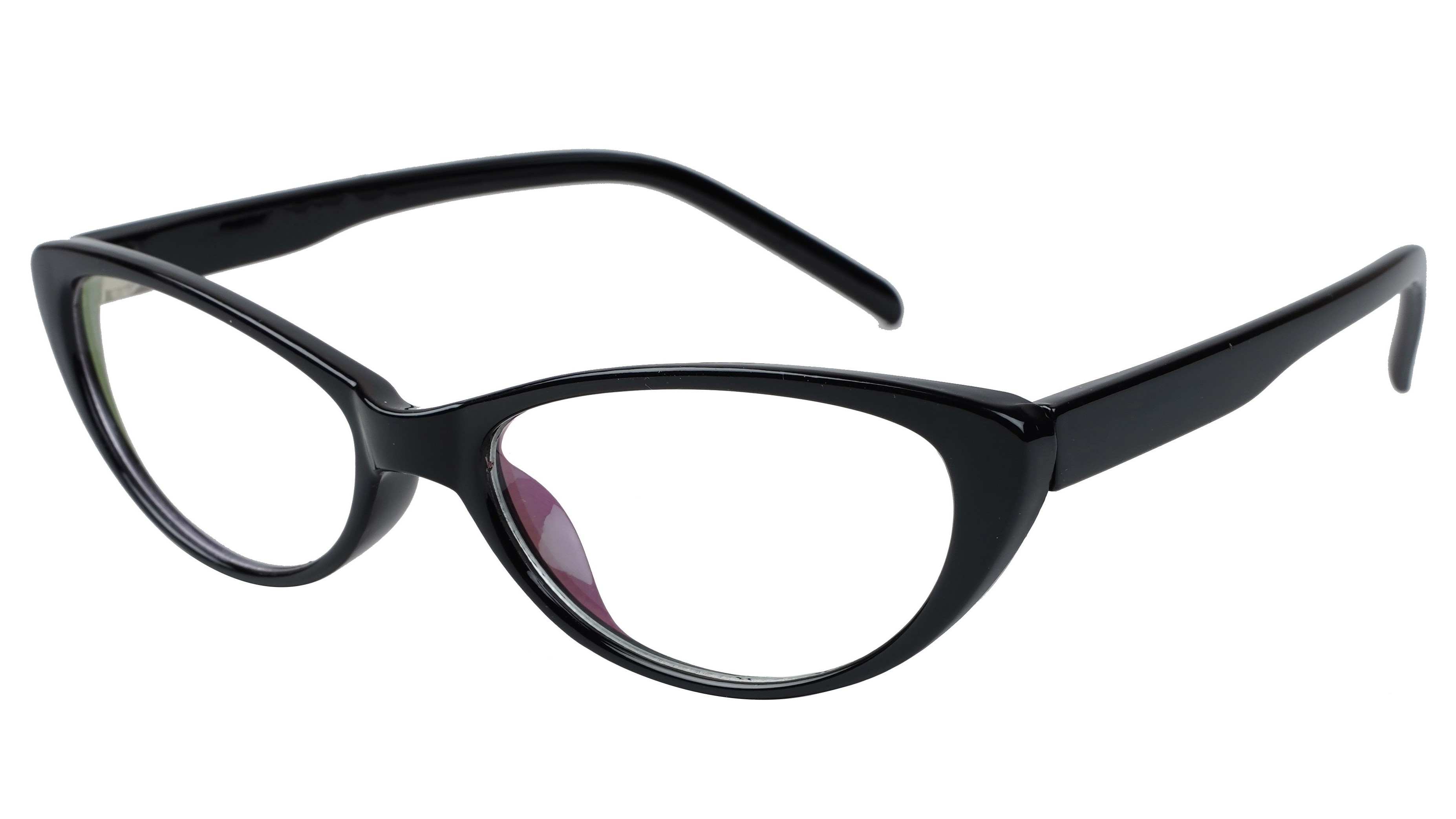 Soigné Kids Cateye Spectacle.Glossy Black.(3-8)Y-Girl with Multicolor String