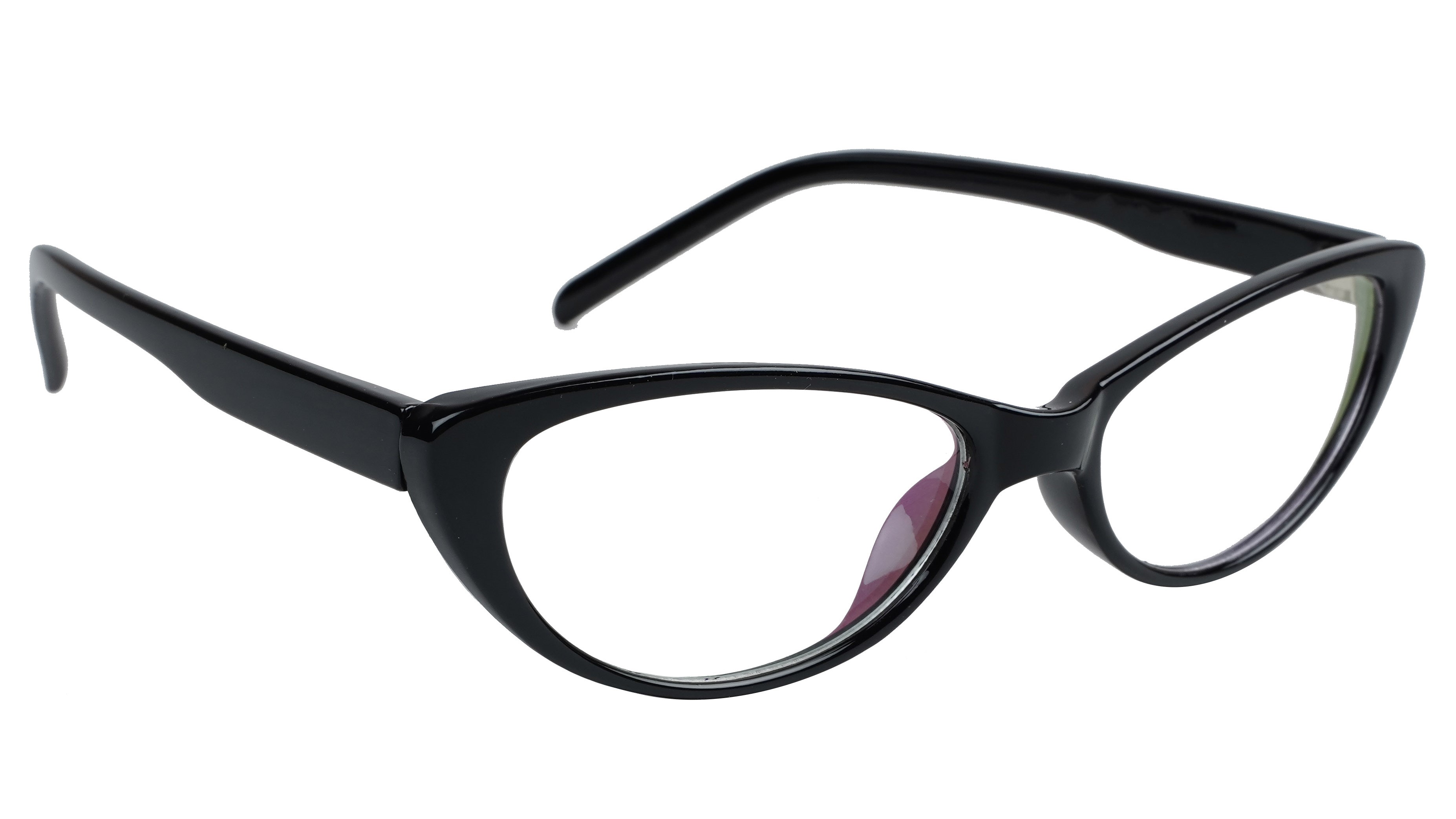 Soigné Kids Cateye Spectacle.Glossy Black.(3-8)Y-Girl with Multicolor String