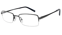 Unisex Half Rimmed Rectangular Spectacle Frame. Grey Color Metal Frame.