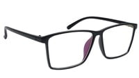 Unisex Oversized Rectangular Spectacles. Glossy Black Color Frame.