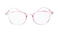 Soigné Female Round Spectacle Frame.See Through Pink-Medium Soigné Female Round Spectacle Frame.See Through Pink-Medium