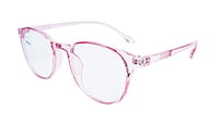 Soigné Female Round Spectacle Frame.See Through Pink-Medium Soigné Female Round Spectacle Frame.See Through Pink-Medium