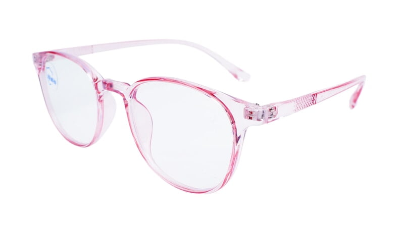 Soigné Female Round Spectacle Frame.See Through Pink-Medium Soigné Female Round Spectacle Frame.See Through Pink-Medium
