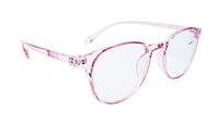 Soigné Female Round Spectacle Frame.See Through Pink-Medium Soigné Female Round Spectacle Frame.See Through Pink-Medium