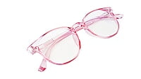 Soigné Female Round Spectacle Frame.See Through Pink-Medium Soigné Female Round Spectacle Frame.See Through Pink-Medium
