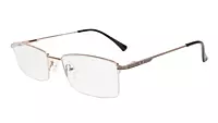 Soigné Unisex Half Rim Rectangular Spectacle Frame.Golden-Large
