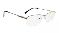 Soigné Unisex Half Rim Rectangular Spectacle Frame.Golden-Large