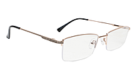 Soigné Unisex Half Rim Rectangular Spectacle Frame.Golden-Large Soigné Unisex Half Rim Rectangular Spectacle Frame.Golden-Large