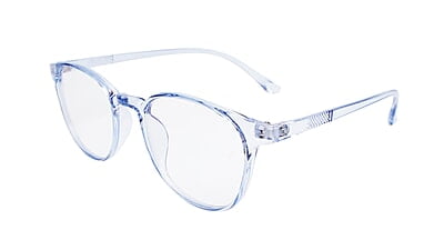 Soigné Unisex Round Medium Spectacle Frames.See Through Blue