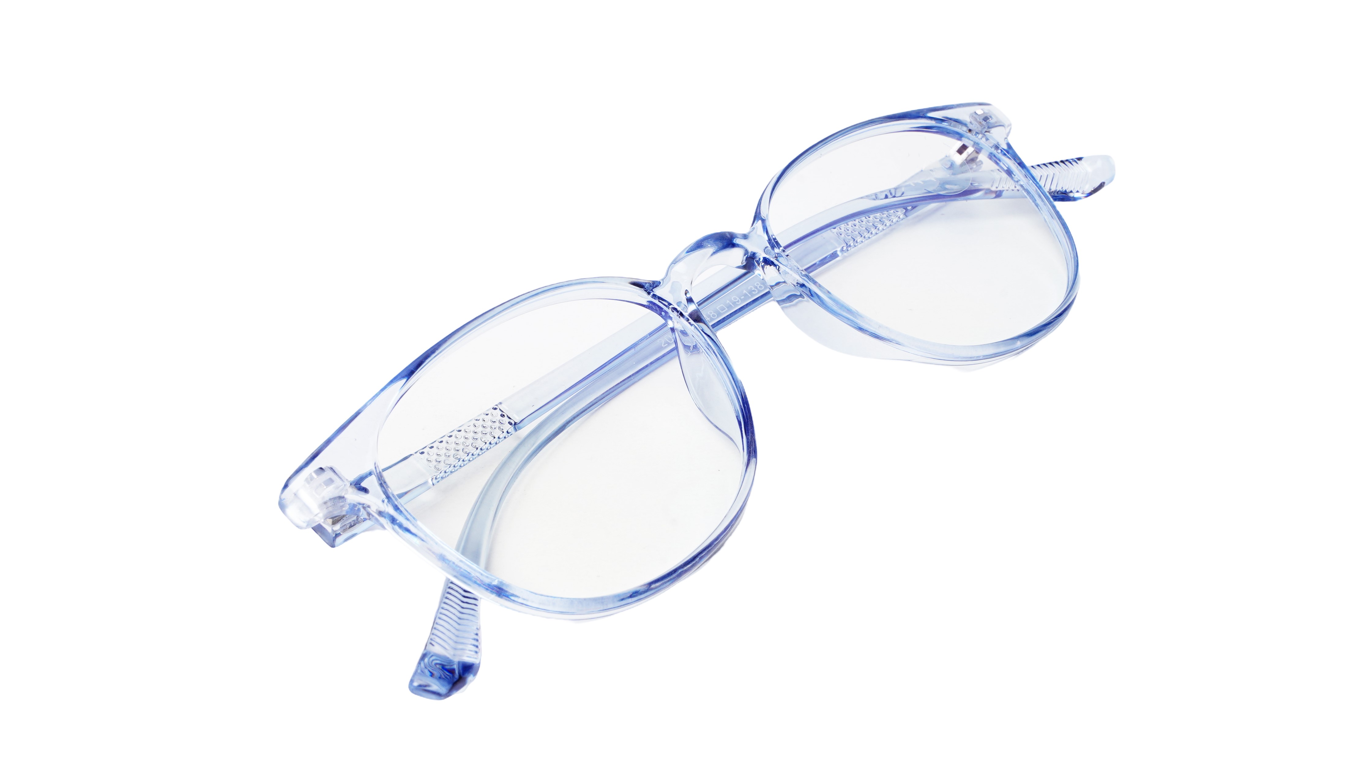 Soigné Unisex Round Medium Spectacle Frames.See Through Blue