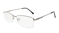 Soigné Unisex Half Rim Rectangular Spectacle Frame.Silver Color-Large Soigné Unisex Half Rim Rectangular Spectacle Frame.Silver Color-Large