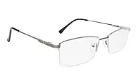 Soigné Unisex Half Rim Rectangular Spectacle Frame.Silver Color-Large