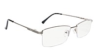 Soigné Unisex Half Rim Rectangular Spectacle Frame.Silver Color-Large