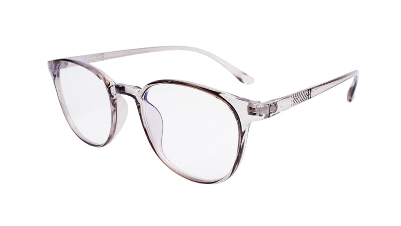 Soigné Unisex Round Spectacle Frames.See Through Gray-Medium Soigné Unisex Round Spectacle Frames.See Through Gray-Medium