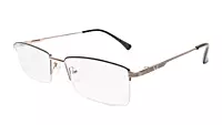 Soigné Unisex Half Rim Rectangular Spectacle Frame.Gold&Black-Large