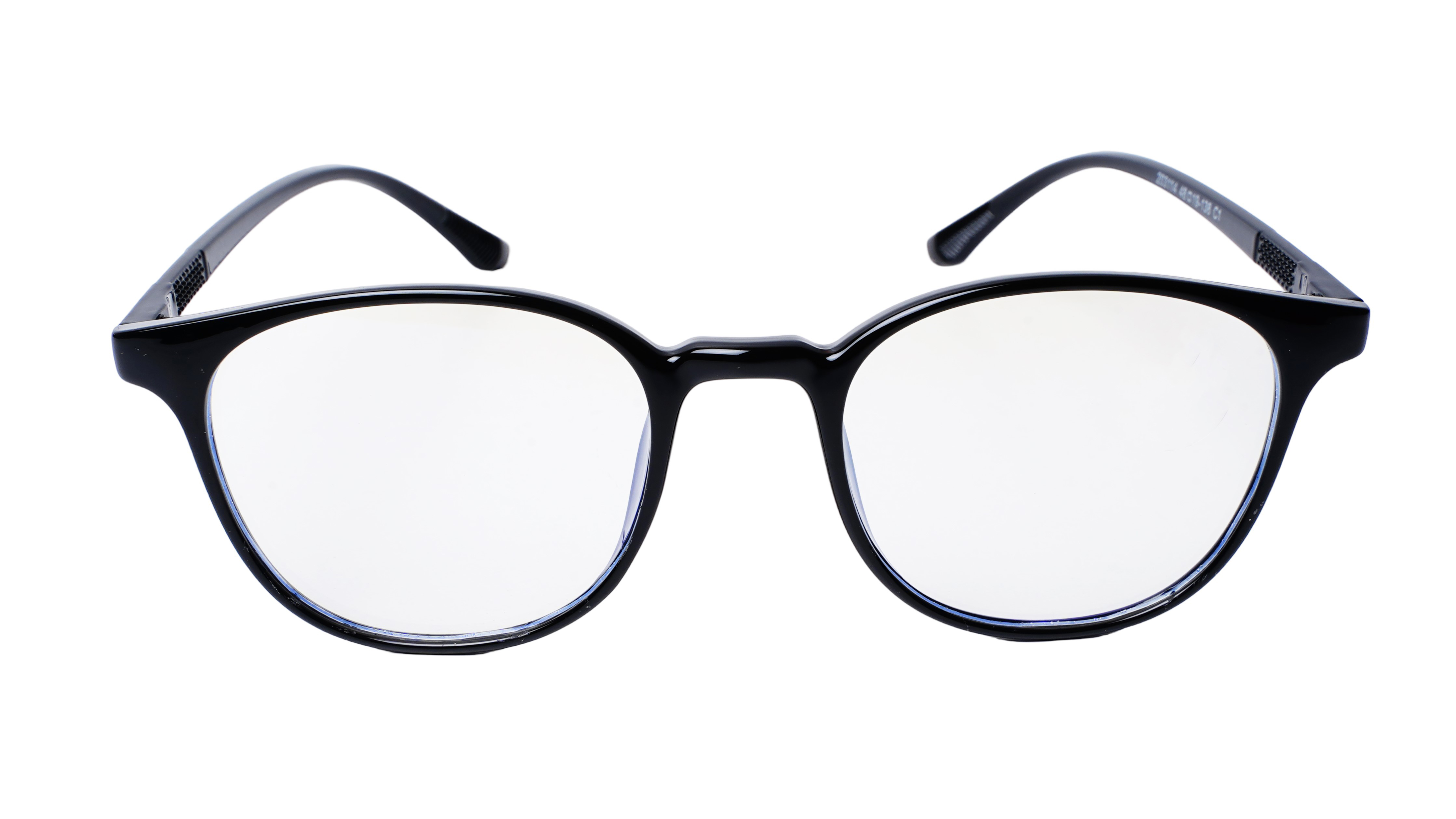 Soigné Unisex Round Spectacle Frames.Glossy Black-Medium